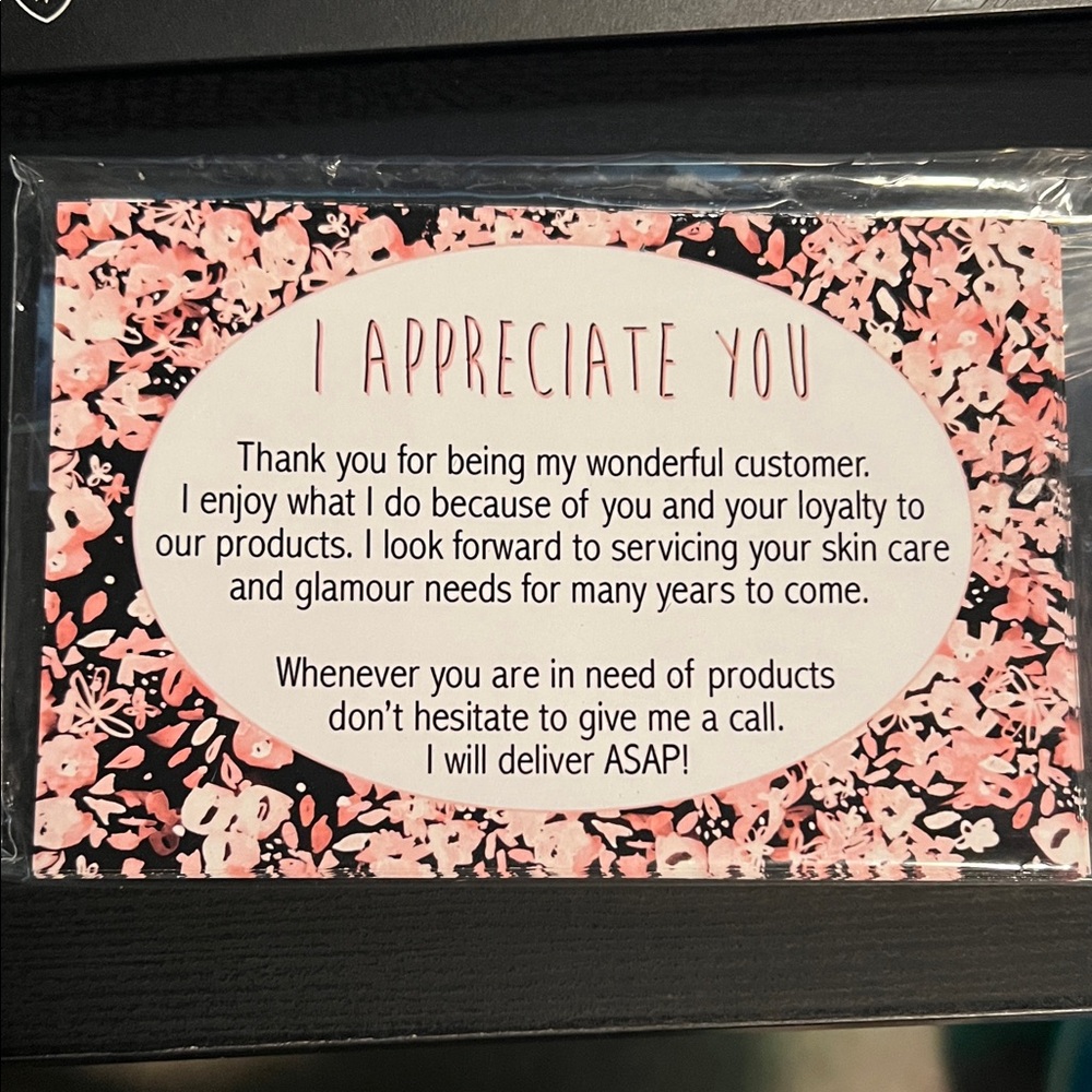 25ct Floral Border Thank You Note Cards - Pink & Black - Picture 1 of 5